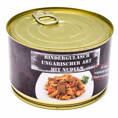 Emergency ration army survival food canned Hungarian beef goulash 400g can