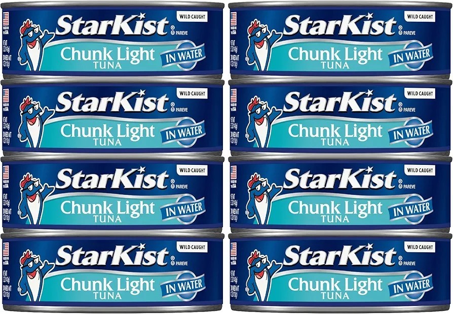 Chunk Light Tuna in Water, 5 oz (8 Pack) Canned Tuna Fish, Wild Caught, Gluten F