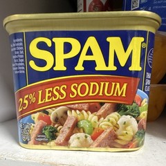 SPAM 25% Less Sodium Pork Canned Meat 12 oz (340 g), 6 Servings, 2 oz