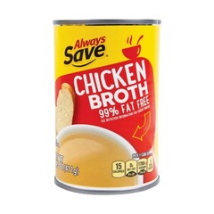 12x Always Save Chicken Broth 99% Fat Free Canned Bulk Pantry Cooking Base 14.5o