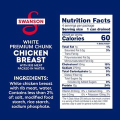 Swanson Ready-to-Eat Chunk Chicken Breast in Water, 4 Pack – Easy Meal Solution
