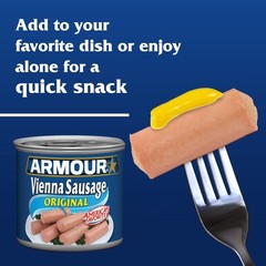 Vienna Sausage Original Flavor 3 Pack Canned Meat 7g Protein Per Serving 4.6 oz