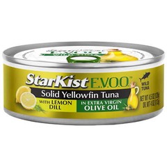 Tuna in Extra Virgin Olive Oil, Lemon Dill Flavor, 4.5 oz Cans, Pack of 8