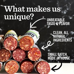 Coro Uncured Salami Gift Box – 4 Artisan Salami Sticks 5oz Sticks | Classic w…