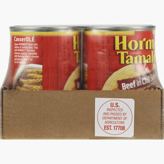 HORMEL Beef Tamales in Chili Sauce, Canned Tamales, Shelf-Stable, 15 oz Steel