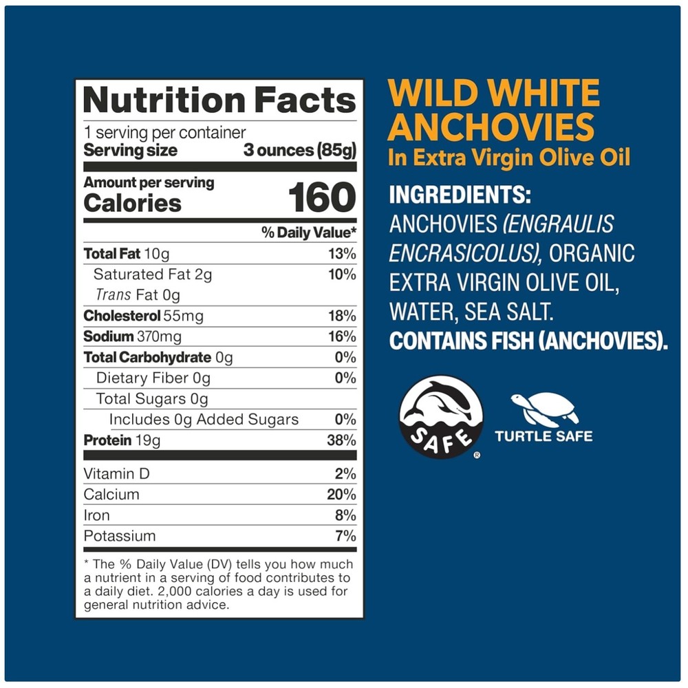 Gourmet White Anchovies in Extra Virgin Olive Oil