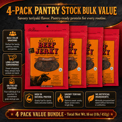 4 Pack Trader Joe’s Natural Teriyaki Beef Jerky 4 oz