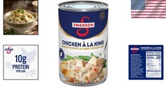 Swanson Canned Chicken a la King – Tender Chicken & Creamy Sauce, 10.5 oz