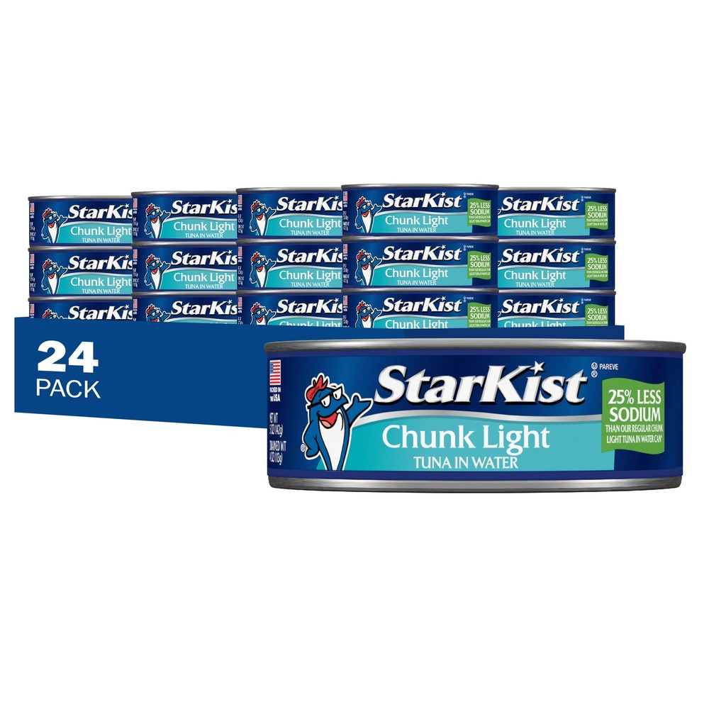 25% Less Sodium Chunk Light Tuna in Water – 5 oz Can (Pack of 24)