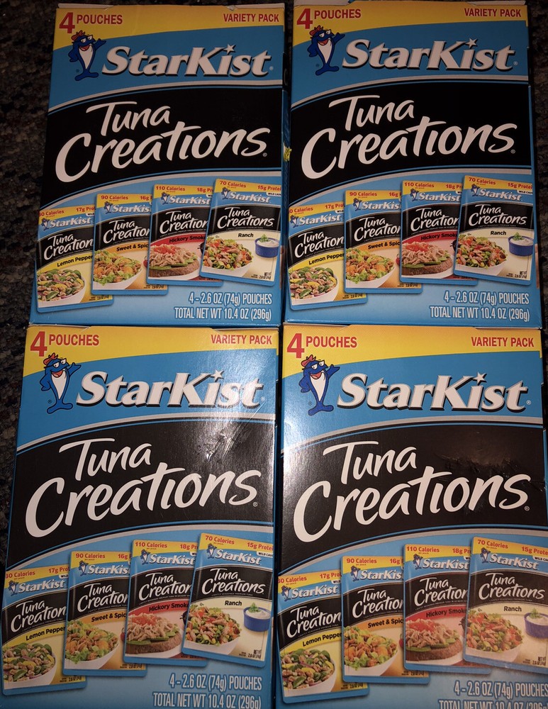 16 X 2.6 Oz StarKist Tuna Creations Variety Pack Ranch Hickory Sweet & Spicy Lem