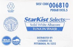 Selects Solid White Albacore Tuna In Water – 4.5 oz Can Pack of 6
