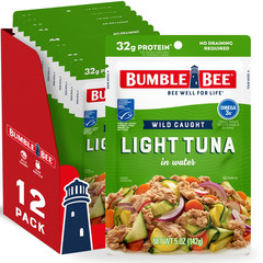 Chunk Light Tuna in Water, 5 Oz Pouches (Pack of 12) – Ready to Eat Wild Caught