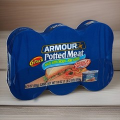Lot Of (6) 6-Packs- Armour Potted Meat Chicken/Pork, 3 oz., 6 Per Pkg Prepper