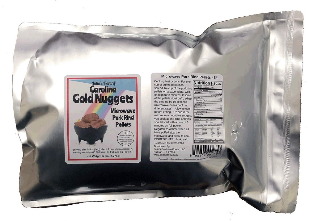 Microwave Pork Puffies Pork Rinds, Original, 5 Lb