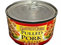 Harvest Creek Pulled Pork in Water 4-12oz Cans Canned Pig BBQ Lunch Meat Sauce