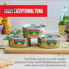 Genova Premium Albacore Tuna in Olive Oil, 5 Oz. Cans (Pack of 12), Wild Caught