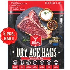Dry Age Bags for Meat Make Steaks at Home Easily & Safely – 5 pcs. bags 8×12 in