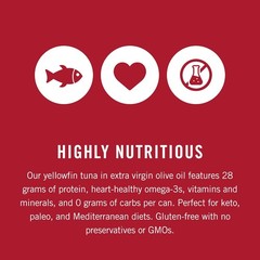 King Oscar Yellowfin Tuna in Extra Virgin Olive Oil, 5 Ounce Cans (Pack of 6), W