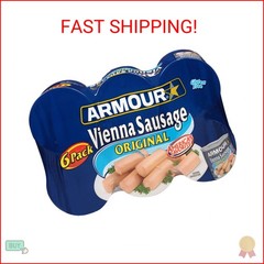 Armour Star Vienna Sausage, Original Flavor, Canned Sausage, 4.6 oz (Pack of 6)