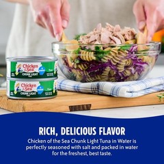 New Wild Caught Chunk Light Tuna 10-Pack 5oz High Protein in Water Ready to Eat