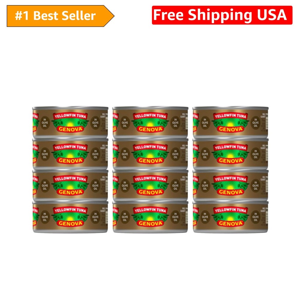 Yellowfin Tuna in Olive Oil, 5 Ounce Cans Pack of 12, Wild Caught Canned Tuna…