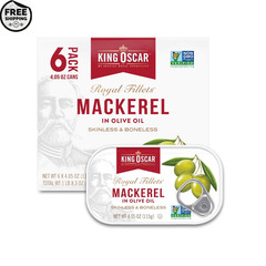 King Oscar Mackerel in Olive Oil, 4.05 Ounce Can Pack of 6 new