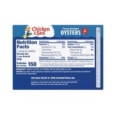Chicken of the Sea Fancy Smoked Oysters in Oil, Canned Oysters, Great for Rec…