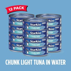 StarKist Chunk Light Tuna in Water, 5 oz Can, Pack of 12