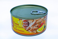 6 x Tuna in chunks in brine with spicy (scotch bonnet), lemon tuna canned