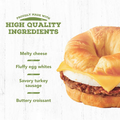 Delights Turkey Sausage, Egg White & Cheese Croissant Sandwiches, 4 Count (Fr…