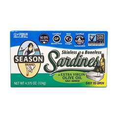 Skinless and Boneless Sardines in Organic Extra Virgin Olive Oil, 4.375 Ounce