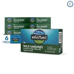 Sustainably Caught Wild Sardines in Extra Virgin Olive Oil – 4.4oz Can 6-Pack