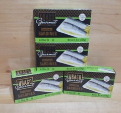 4 UBAGO GOURMET HAND PACKED Sardines WILD CAUGHT in OLIVE oil 4.4z bumblebee