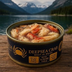 Convenient 6 oz Canned Deepsea Crab Meat – High Protein Gourmet Delight