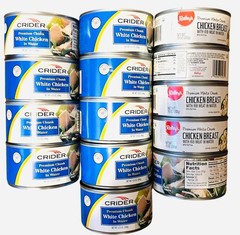 16 cans CRIDER and Raley’s Premium White Chicken Breast Water new