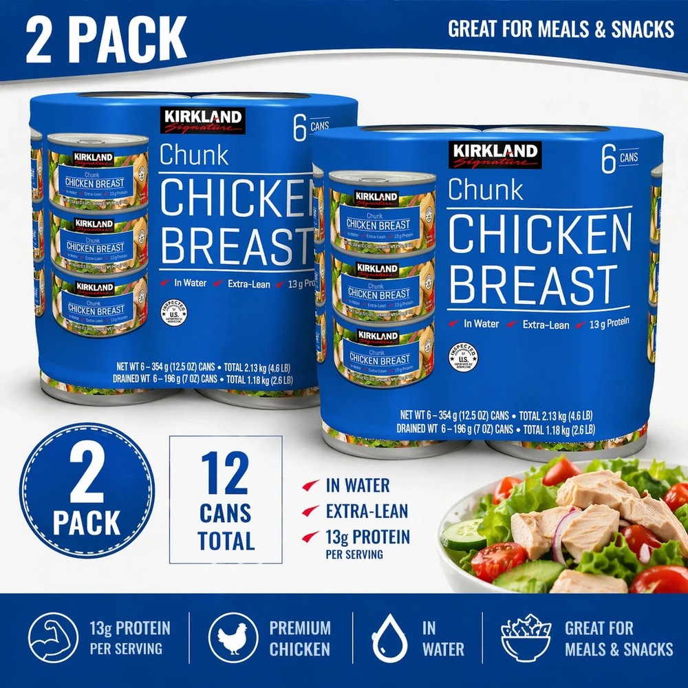 2-Pack Kirkland Signature, Chicken Breast, 12.5 oz, 6-Count