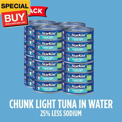 25% Less Sodium Chunk Light Tuna in Water – 5 oz Can (Pack of 24)