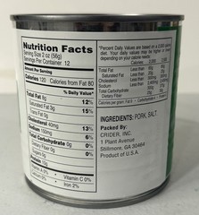 Lot of (2) Crider Fully Cooked Ground Pork / Canned 24oz 1LB / Exp. 05/30/2027!