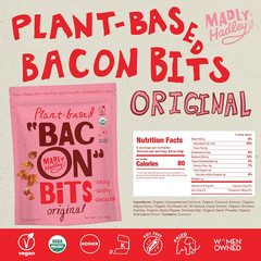 Plant-Based Bacon Bits -Organic, Healthy Vegan Snack, Crunchy Topper, Keto-Frien