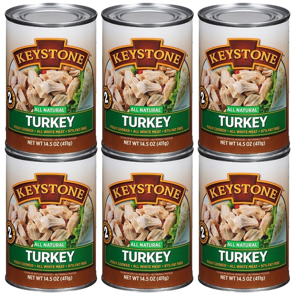 All Natural Canned Turkey – Fully Cooked, Gluten Free, 14.5 oz – Family Pack of