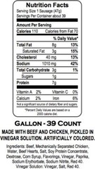 Spicy & Tangy Red Hot Pickled Sausages – 39 Count 1 Gallon Jar – Beef & Chicken