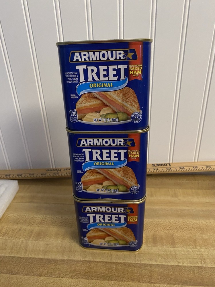 Three Cans Armour Star Treet Original Luncheon Loaf Baked Ham Taste | 12oz |