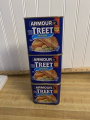 Three Cans Armour Star Treet Original Luncheon Loaf Baked Ham Taste | 12oz |