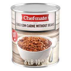 Chef-Mate Beef Chili, Canned Chili with Meat, No Beans, 6 Lb 10 Oz (#10 Can Bulk