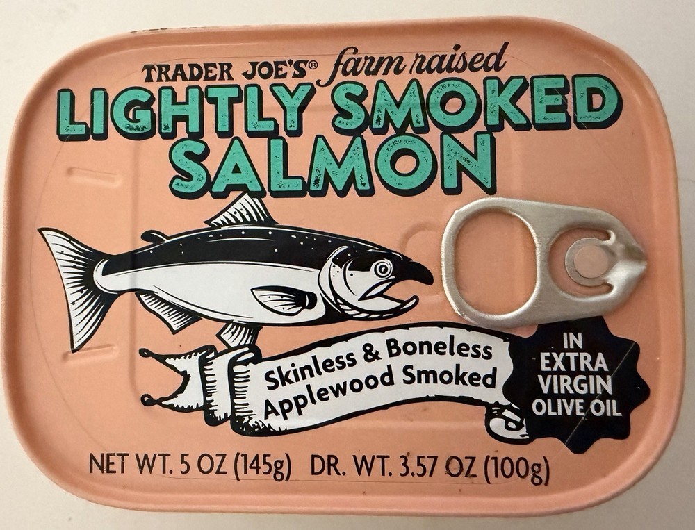 Trader Joe’s Light Smoked Salmon 5oz In EVOO Extra Virgin Olive Oil Delicious