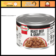 Savory Roast Beef & Gravy, 12 oz Can – Bulk Pack of 12, Ready to Eat Meal