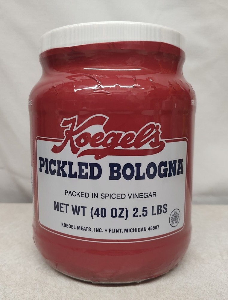 Koegel’s pickled bologna packed in spiced vinegar 2.5lb (40-oz) plastic jar