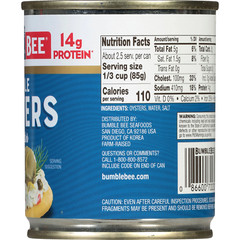 (4 Pack) Whole Canned Oysters, Shelf Stable, 8Oz Can