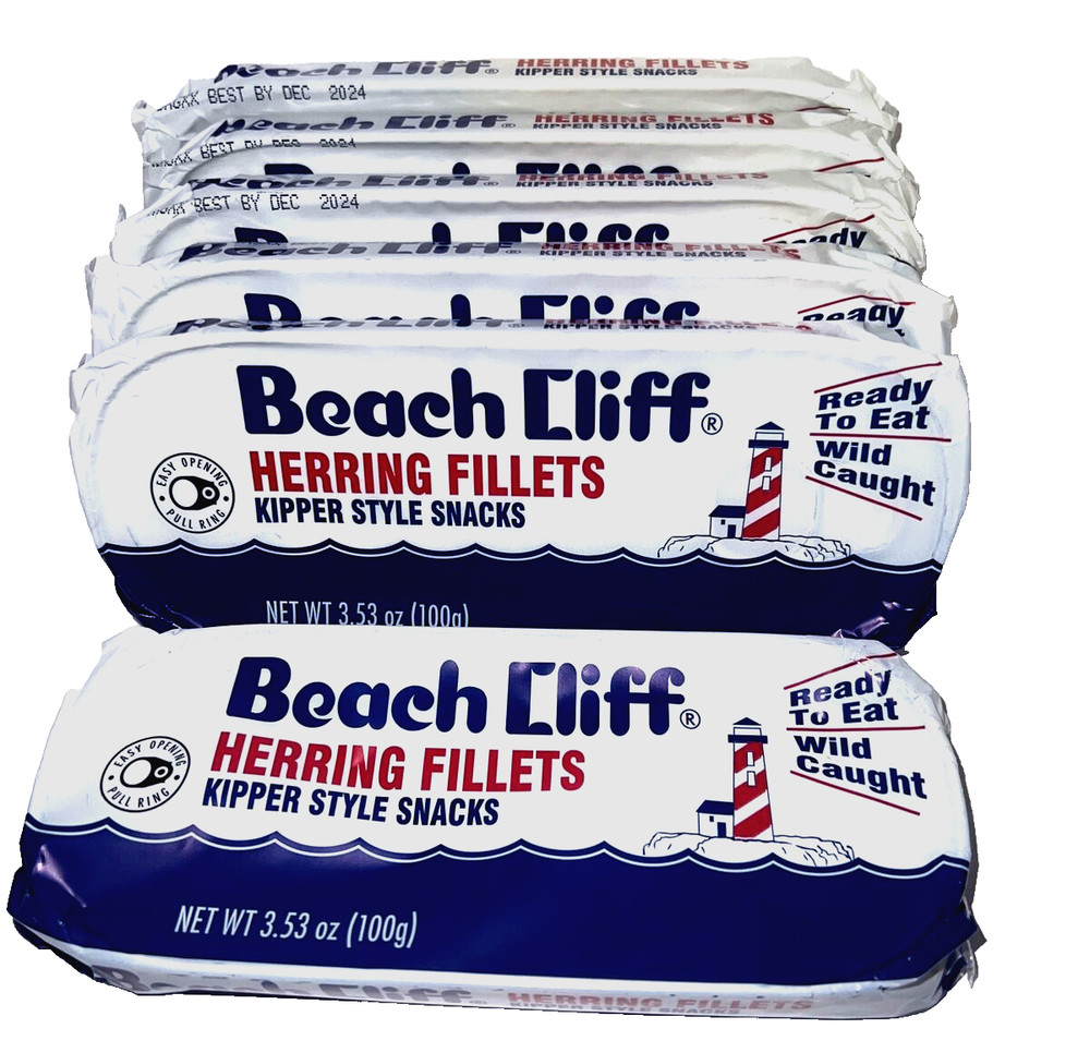 6 Wild Caught Herring Beach Cliff Kippered Snacks 3.53 Oz Can Sardines BB 5/2026