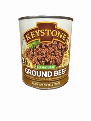 Keystone Meats All Natural Canned Ground Beef – 28oz, EXP 10/08/2029